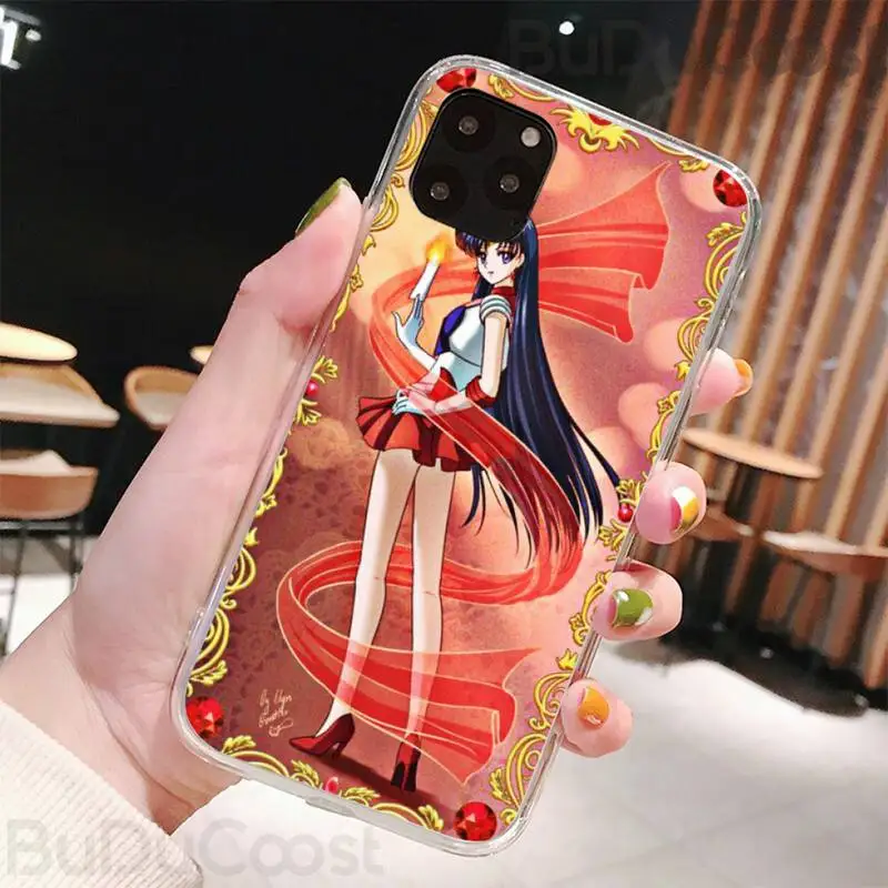 

Chenel Japanese Sailor Moon Transparent Phone Case for iphone 12 max mini 11 pro XS MAX 8 7 6 6S Plus X 5S SE 2020 XR cover