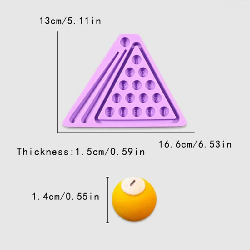 

Billiard Balls Set Resin Casting Mold Pool Table Triangle Ball Rack Candle Soap Silicone Mould Billiard Balls Set Mold