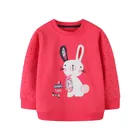 Осенняя одежда для девочек толстовки в виде кролика с принтом Футболки с рождественским узором хлопковая футболка с длинными рукавами детские топы, повседневная одежда для девочек