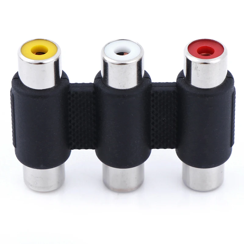 

Multi-Functional Audio Video Connector 3 RCA AV Coupler Mini 3RCA Female To Female Adapter Socket Extension Converter