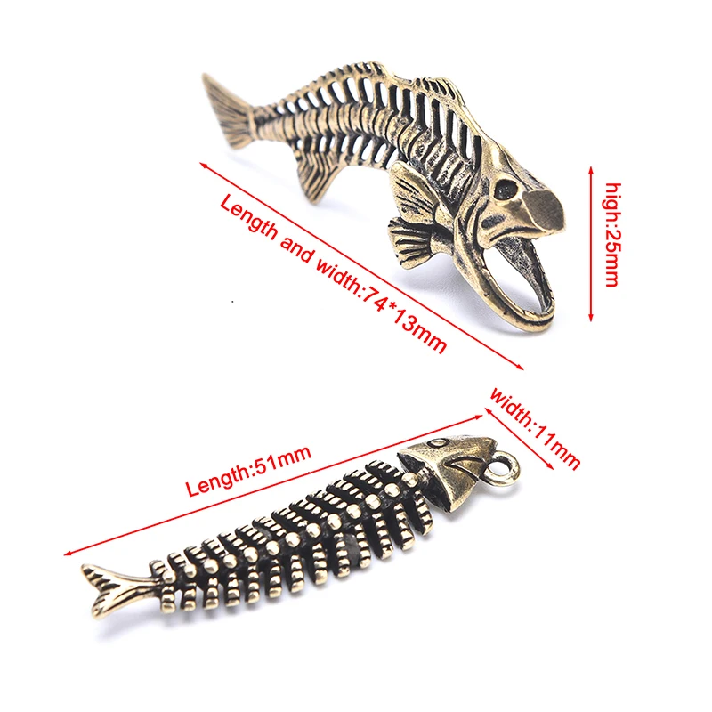 Твердые Медь принтом Тигр рыбы брелки Винтаж Глянцевая латунь животных Подвески