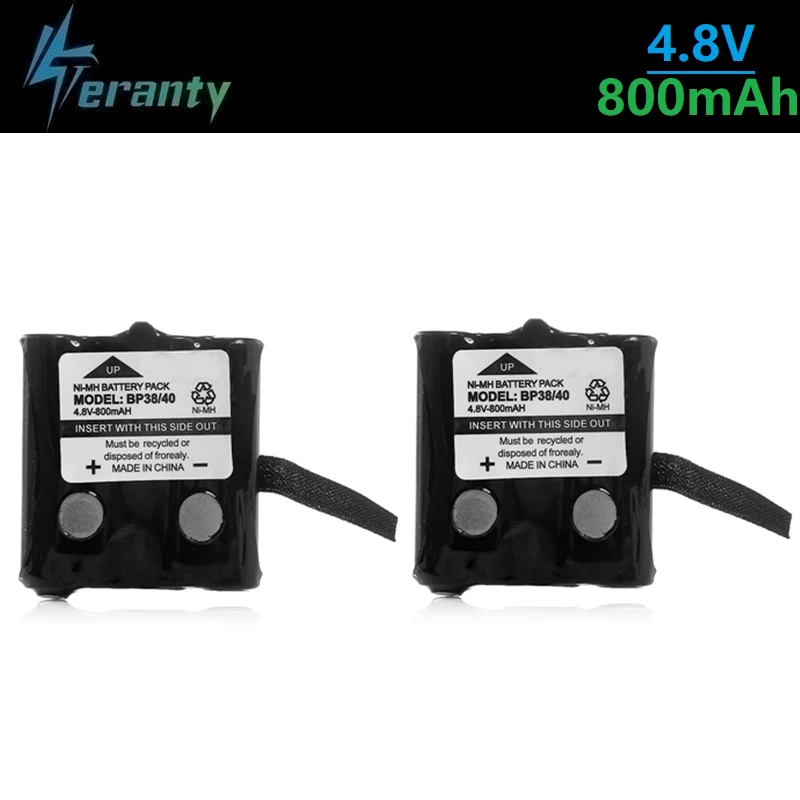 2 шт. 4 8 в 800 мАч никель металл гидридная аккумуляторная Батарея пакет для Uniden BP 38 40