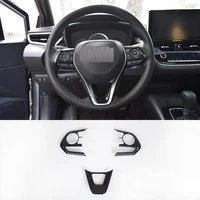 carbon fiber car steering wheel decorative trim stickers for toyota corolla 2019 2020 accessories car styling