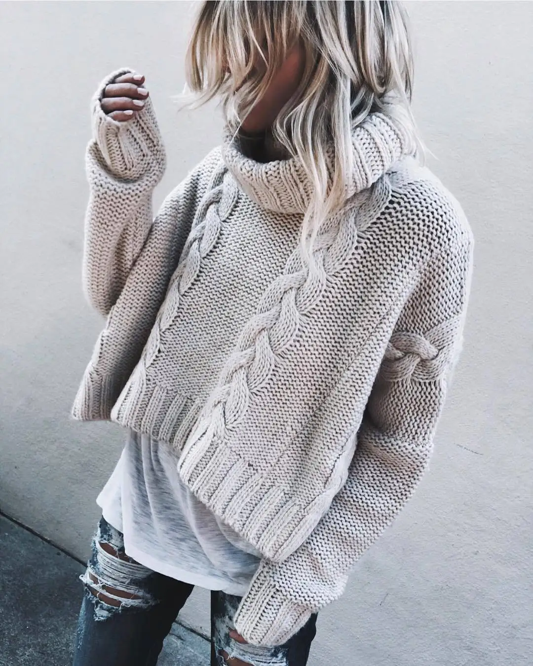 

Winter Loose Sweater Women Pullover Turtleneck Knitted Sweater Long Sleeve XL Plus Size Clothes Sueter Mujer Invierno 2019