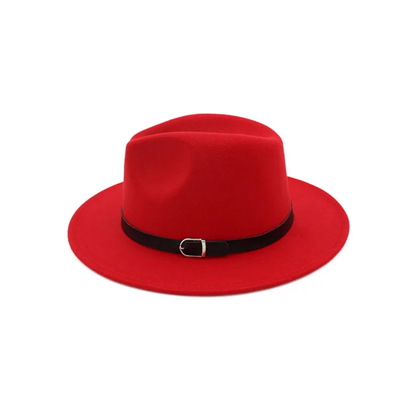 Мужская фетровая шляпа с широкими полями классическая черная или красная из
