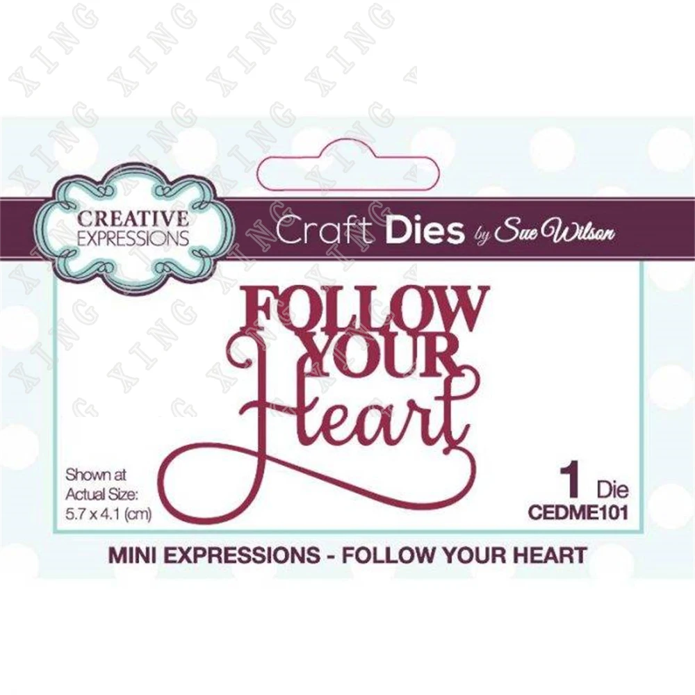 

2022 New Valentine's Day Follow Your Heart Metal Cutting Craft Embossing Dies Make Scrapbooking Diy Greeting Card Reusable Mold