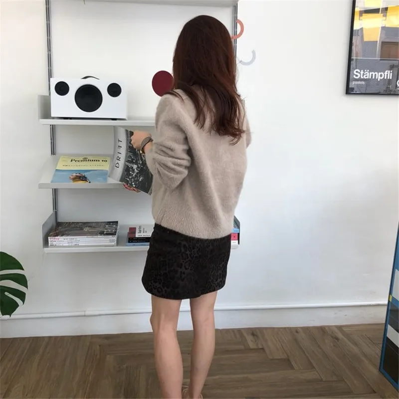 Mozuleva мягкие мохеровые кардиганы свитер женский однобортный v-образная горловина