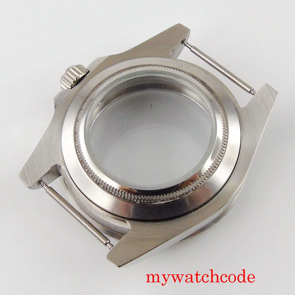 40 мм чехол для часов из нержавеющей стали без лупы сапфировое стекло