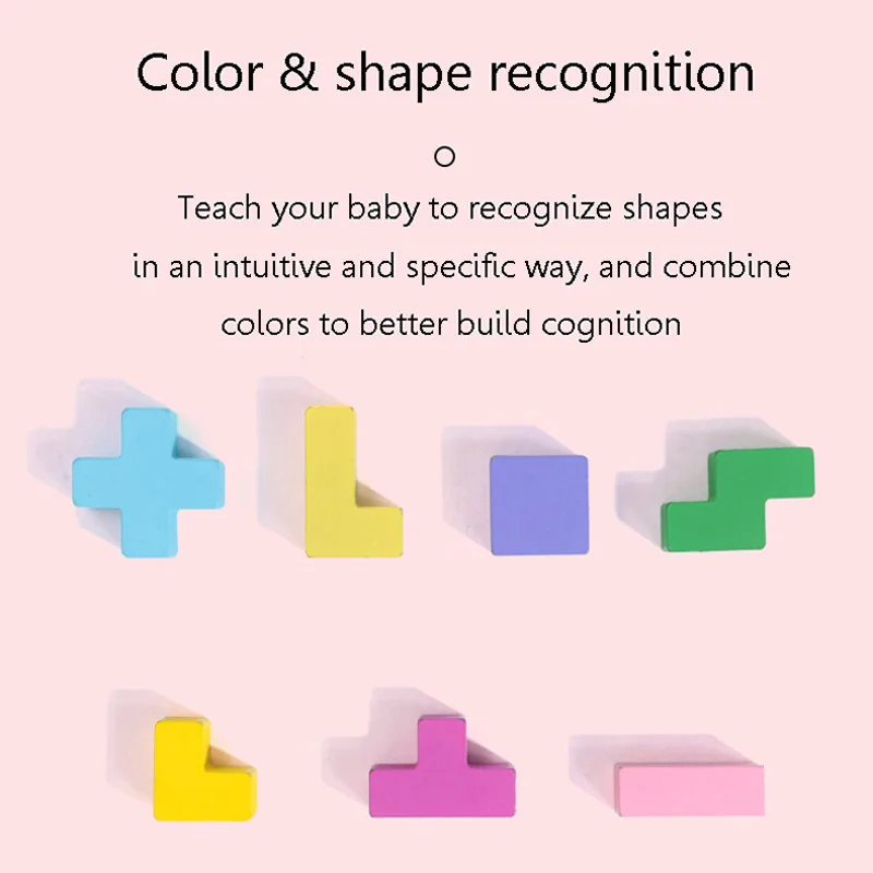 

2021 Latest baby toys Jenga wooden building blocks color puzzle creative early education toys Wooden toys rainbow Building Block