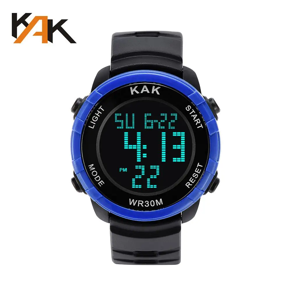 028 Blue Relojes Para Hombre часы мужские модные электронные часы с цифровым дисплеем в стиле ретро мужские спортивные часы подарок Relogio - Цвет: 028 Blue