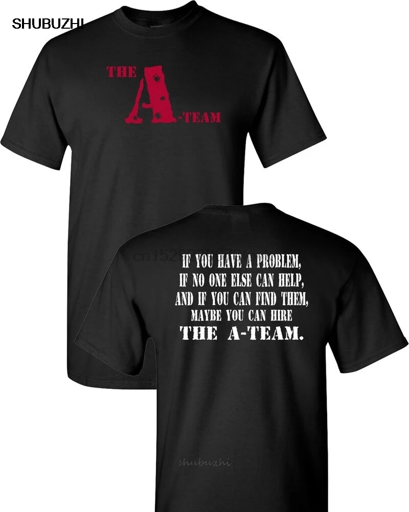 В A-TEAM Забавный Логотип Ретро классический 80 спереди и длинное сзади для мужчин