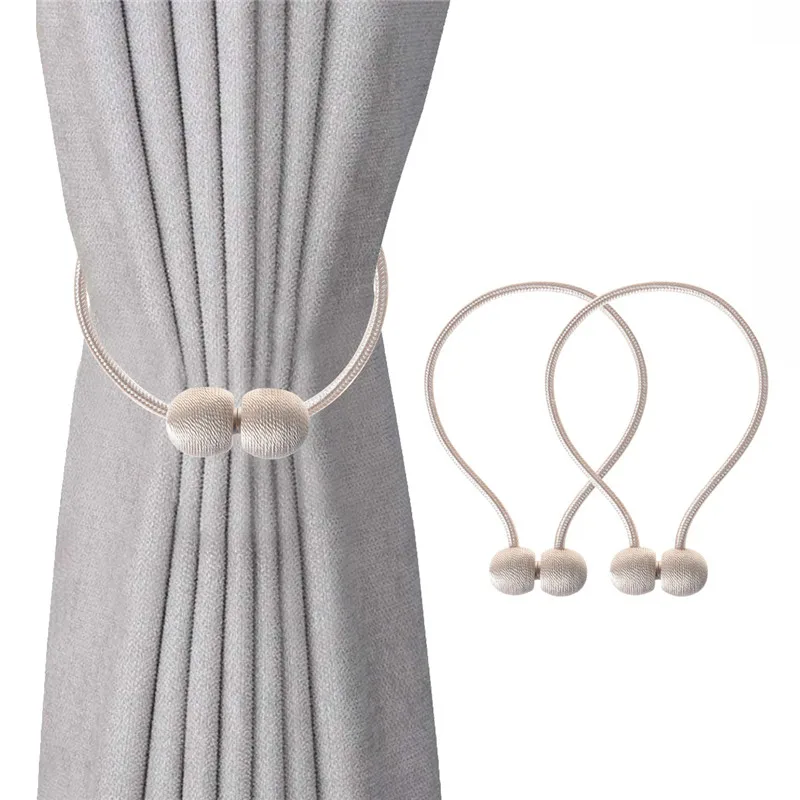 Beige Подхваты для штор 1/3 пары зажимы для штор детских хлопковых утепленных колготок на Магнитный занавес с жемчужным шариком Шторы держатель Завязки для Holdbacks Пряжка зажимы для домашнего украшения аксессуары - Цвет: Beige