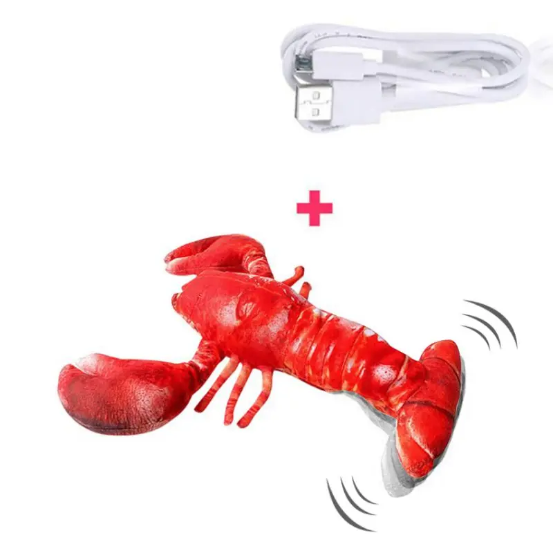 

Cat Toy Simulation Lobster Toy Catnip USB Charging Lobster Pet Supplies Electric Cat Toy Non-toxic Durable