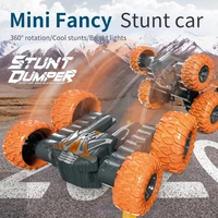 rc stunt car high speed double sided special effects rock crawler remote control 360 degree rotation mini light bomb 4wd jump