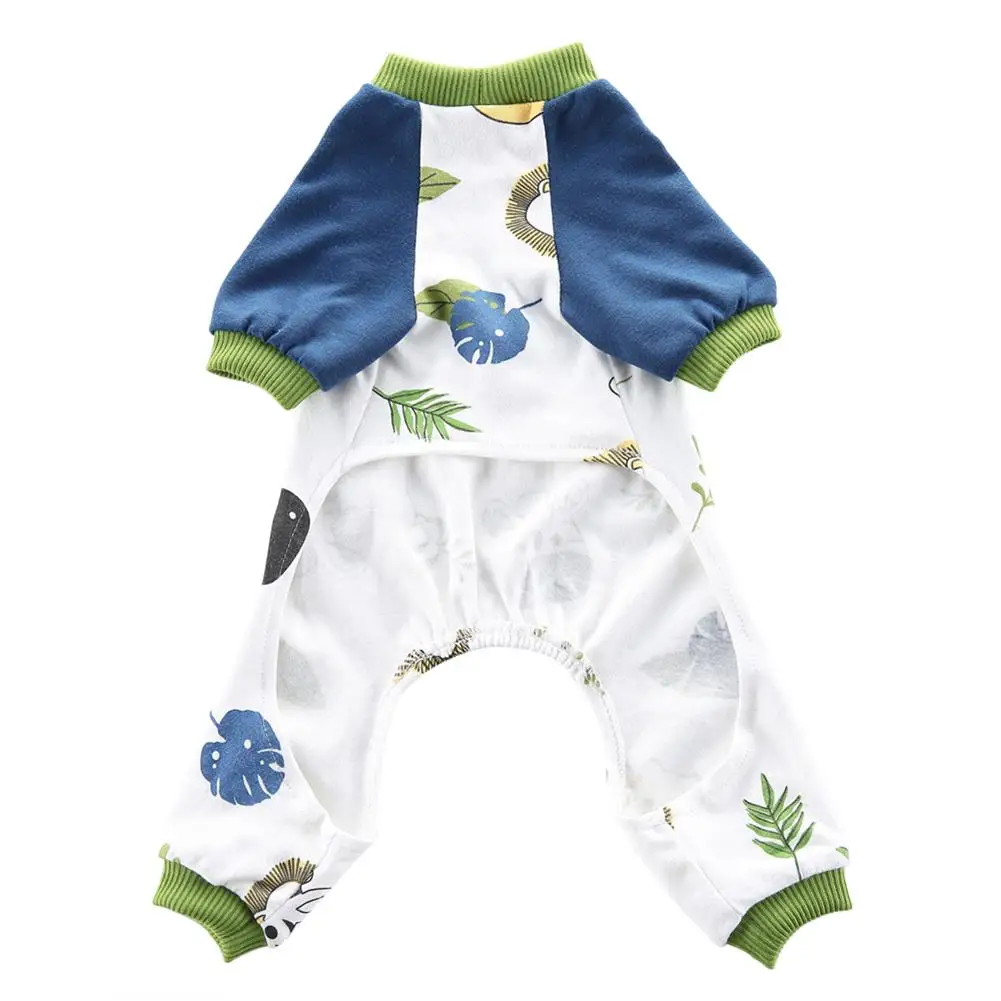 Животный мир Одежда для питомцев собачий Пижамный хлопок футболка комбинезоны