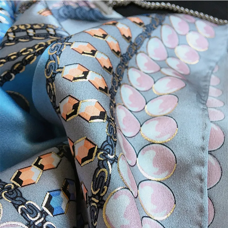 Женский квадратный шарф из натурального шелка 100% см |