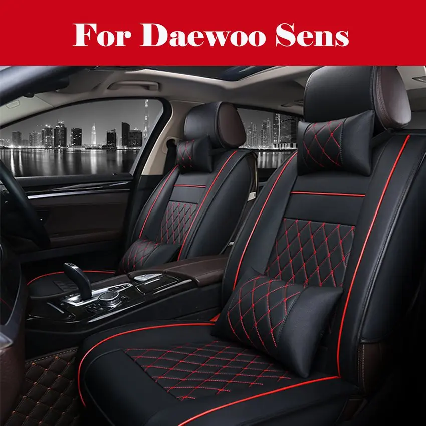 

5 Car Seat Covers Full Set with Waterproof Leather Universal for Sedan SUV Truck Seat cushion For Daewoo Sens