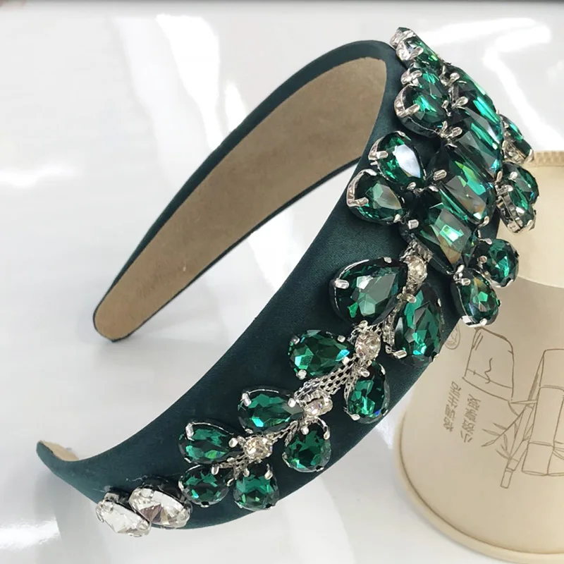 Ободок для волос Barqoue женщин и девочек большие стразы стеклянный |