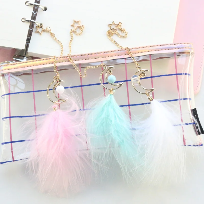 Domikee милые кавайные корейские Лунные звезды перо офисные школьные металлические