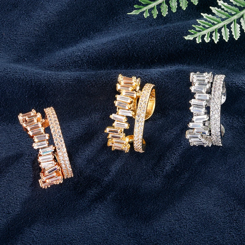 Uilz модные Micro Pave Цирконий кольцо для большого пальца женщин белые золотые