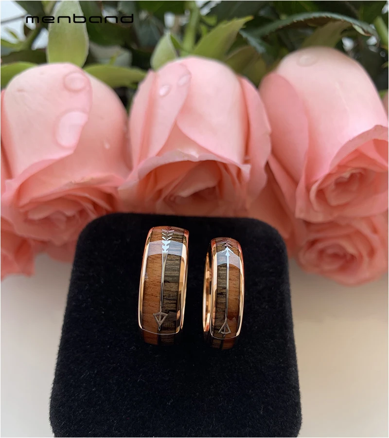 Вольфрамовые обручальные кольца для мужчин и женщин мужские из розового золота