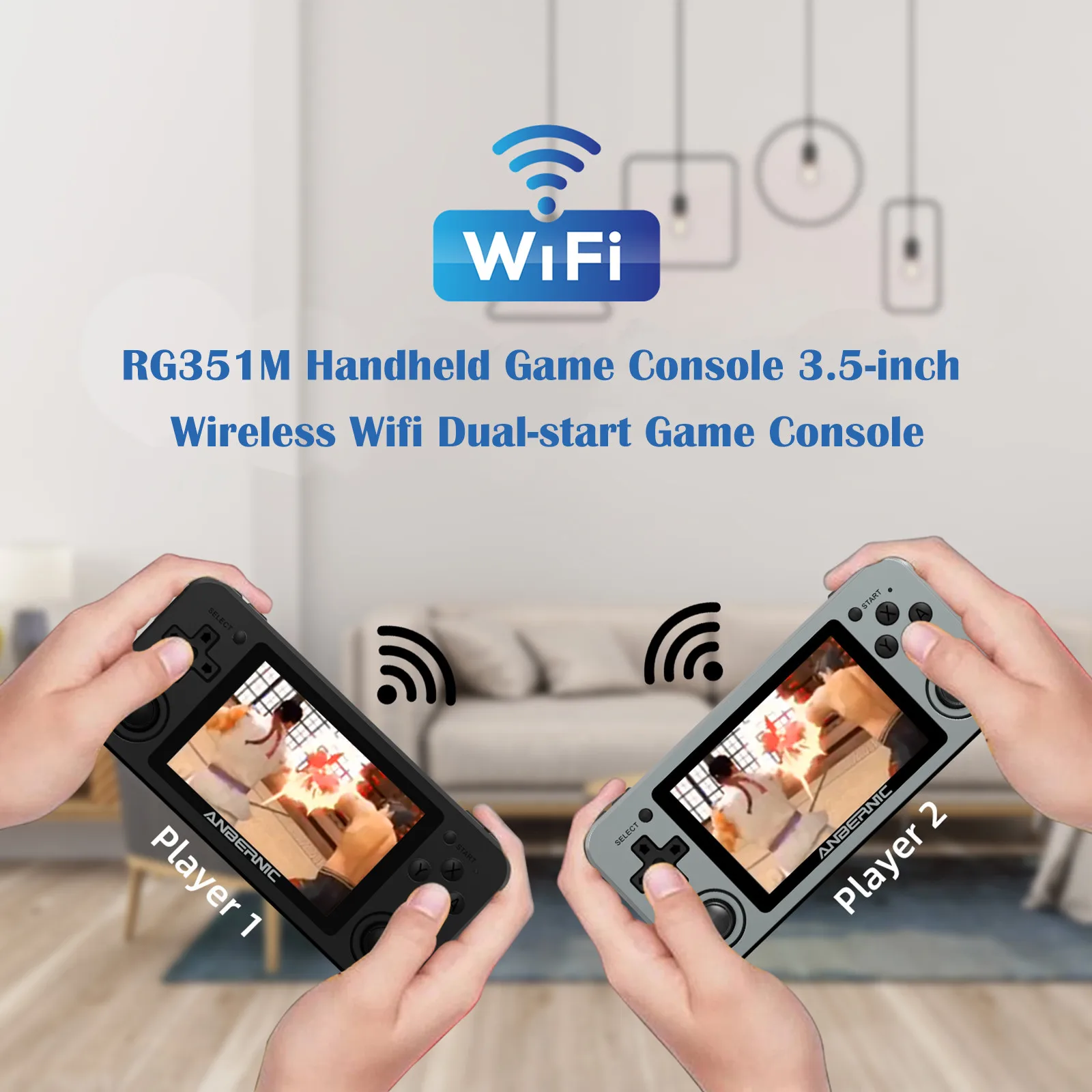 

RG351M Handheld Game Console 3.5-inch Wireless Wifi Dual-start Game Console