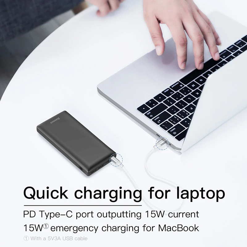 Baseus Power Bank 30000 мАч 3A Быстрая зарядка PD USB Type C портативный внешний аккумулятор