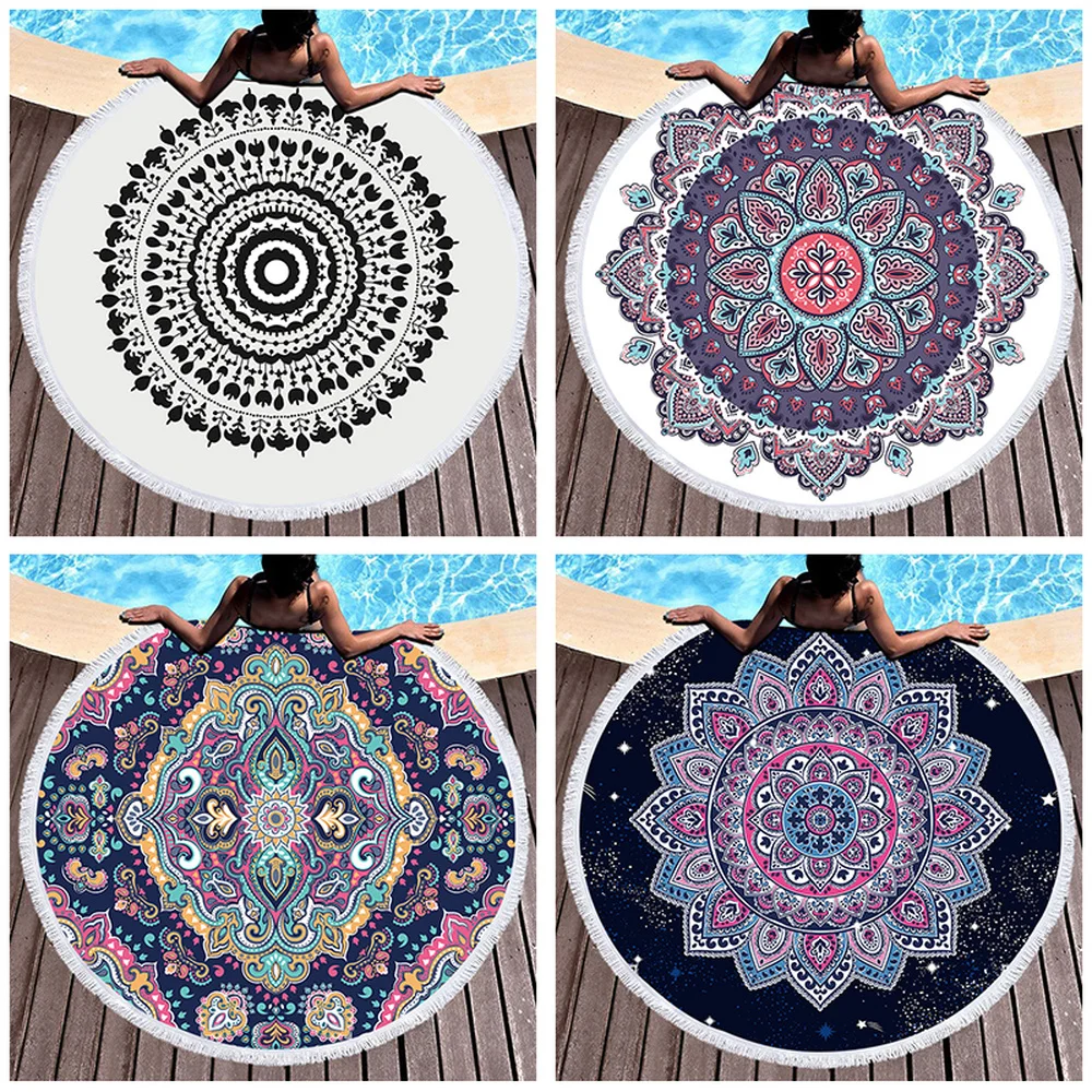 Круглое пляжное полотенце с кисточкой 450 г |