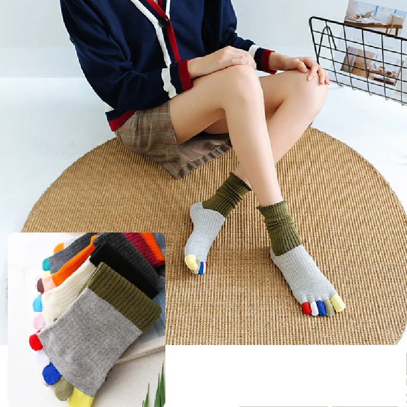 1 пара носков с пятью пальцами женские носки без пятки забавные цветные