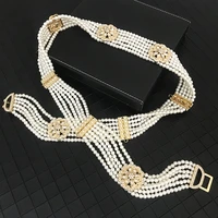 moroccan aristocratic round pearl waist chain handmade beaded body chain elaborate decoration womens wedding dress belt jewel