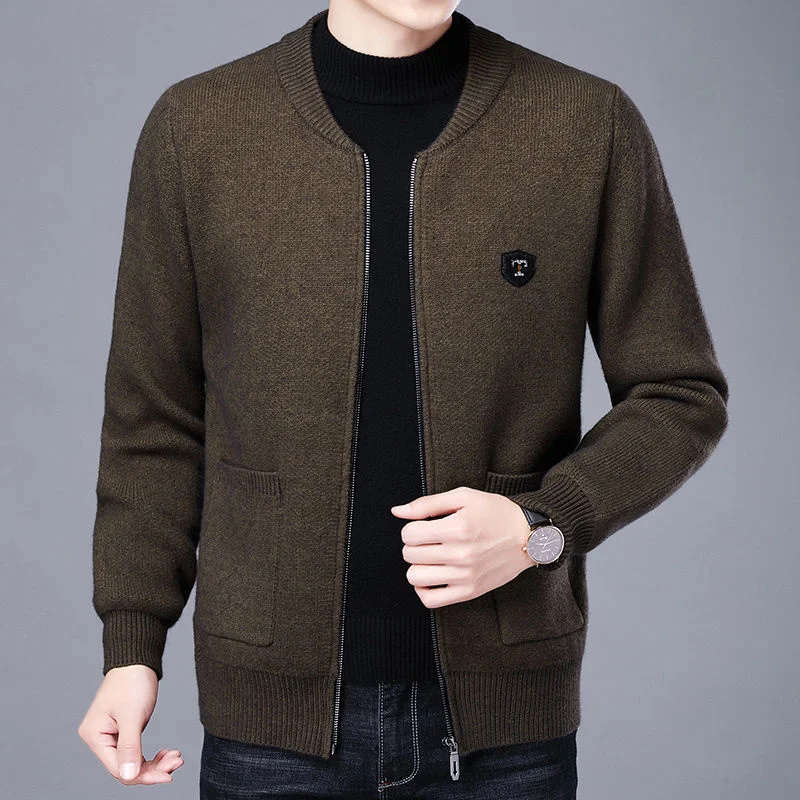 Мужской осенне-зимний новый свитер с длинным рукавом Кардиган Молодежная повседневная куртка