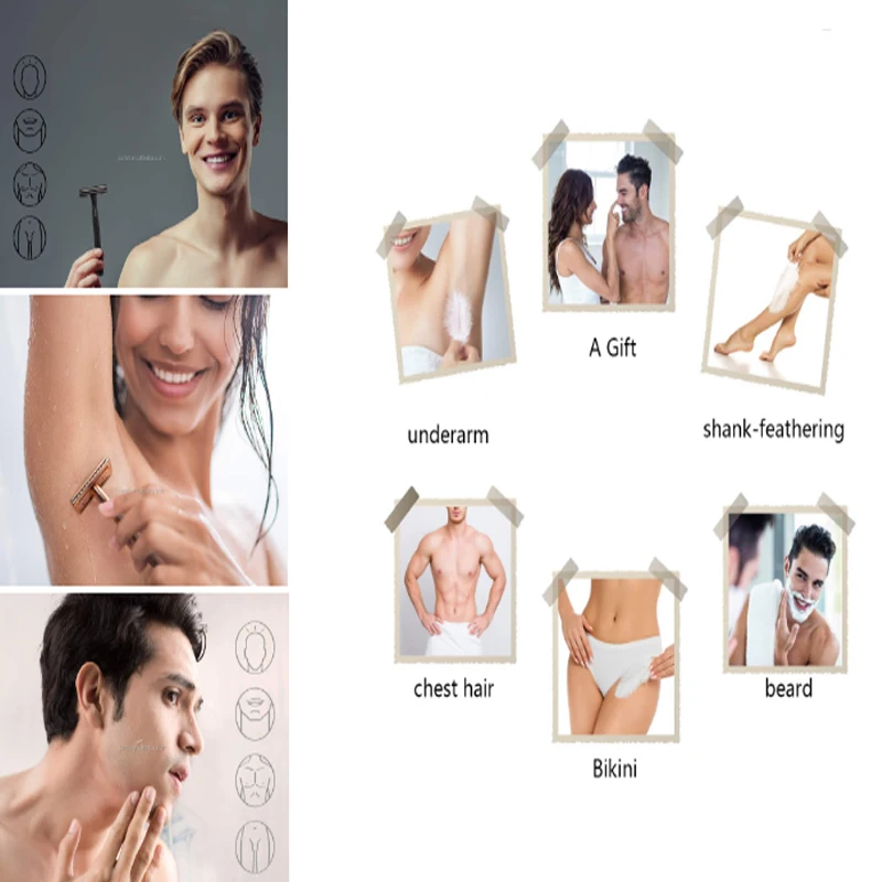 Классическая безопасная бритва с двойным краем для мужского бритья и удаления