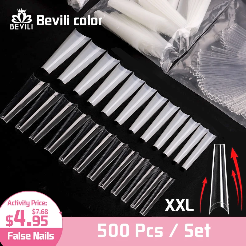 Удлиненные квадратные накладные ногти 500 шт./компл. XXL/XL C изогнутые инструменты