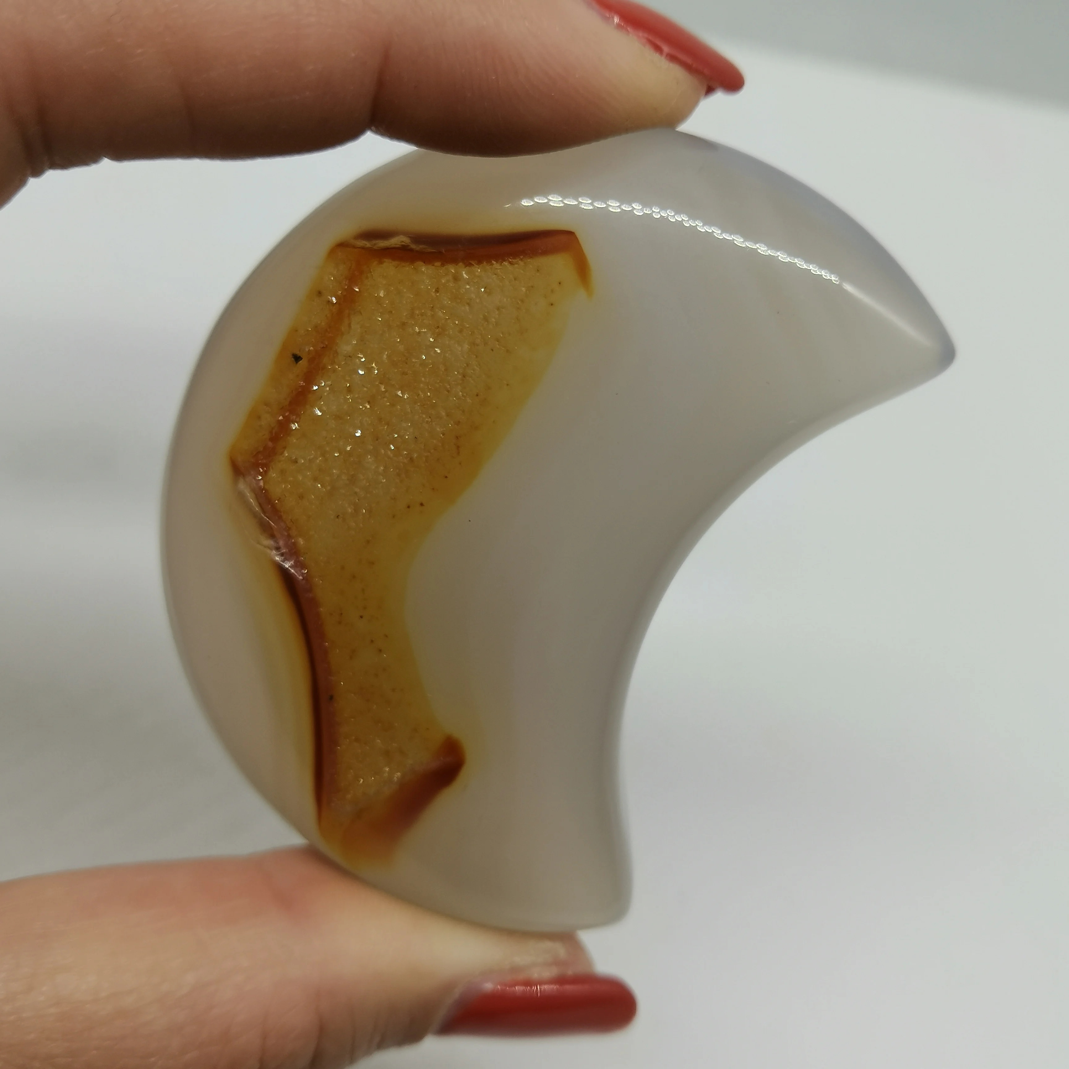 XT280 (62 г) натуральный агат геодезический камень сердце резное Исцеление Кристалл