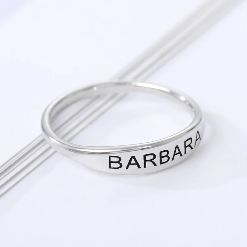 Изящное персонализированное кольцо с именем под заказ гравировка начальная Дата