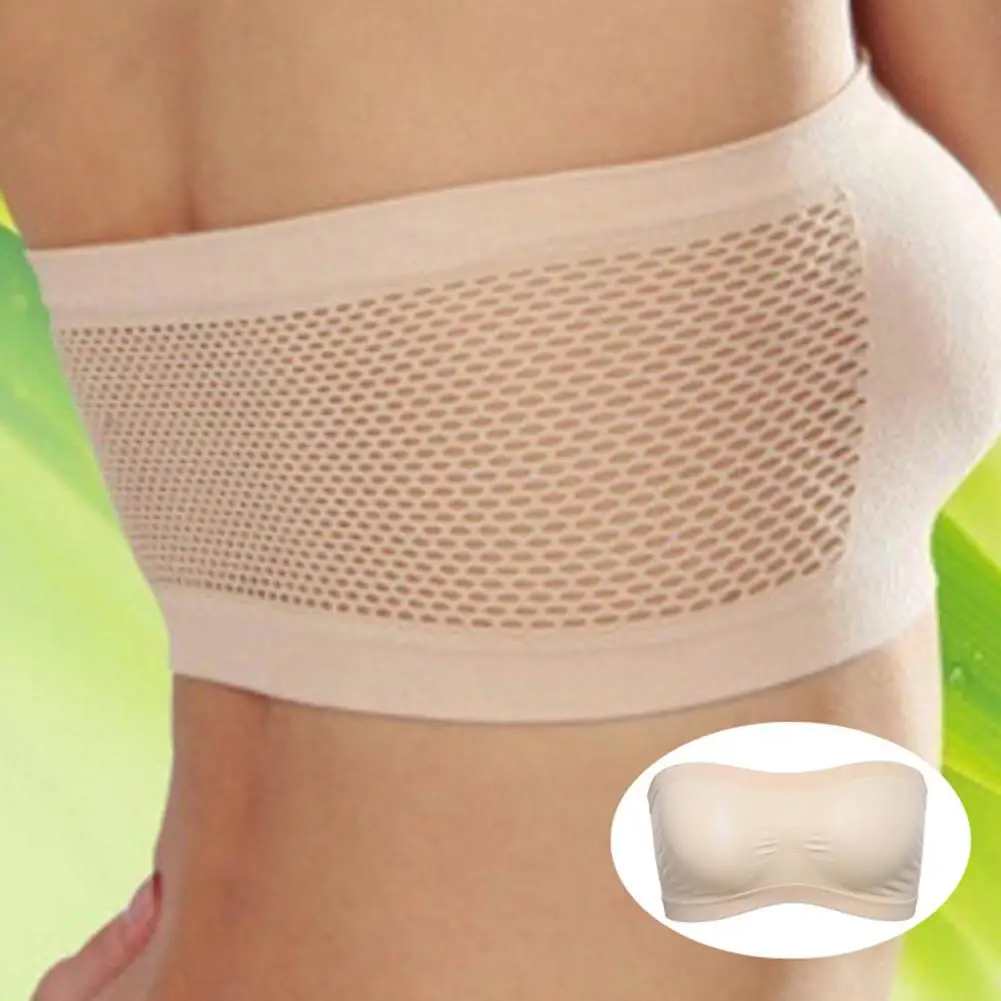 

Бюстгальтер-Труба Женский однотонный, дышащий Топ без бретелек, укороченный топ, бесшовный Бралетт с чашками пуш-ап