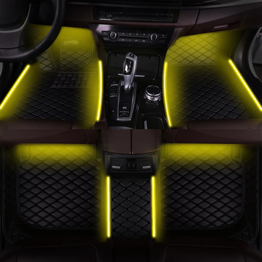

Car Floor Mats For Audi R8 S1 S3 S4 S5 8T S6 C6 S7 SQ5 8R SQ7 RS3 TT Leather Luminous Foot Pad All Weather Accessories Interior