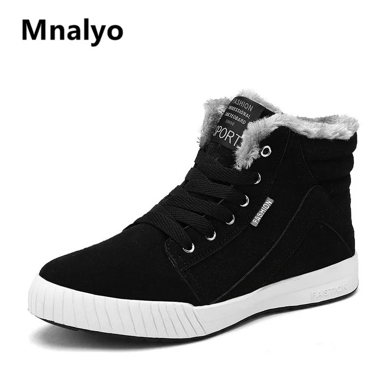 Mnalyo/мужские ботинки на меху; коллекция года; теплые зимние ботинки; мужские зимние ботинки; Рабочая обувь; Мужская обувь; модные резиновые ботильоны; размеры 39-48