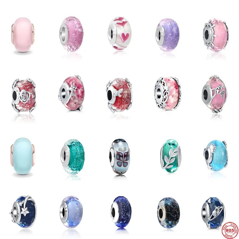 Бусина-Шарм Орхидея из муранского стекла серебро 925 пробы | Украшения и