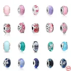 Бусина-Шарм Орхидея из муранского стекла, серебро 925 пробы