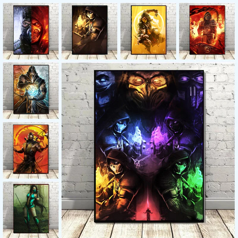 Классическая игра творчества - плакат Kombat Artwork на холсте - картина на стену и печать для декора гостиной дома.