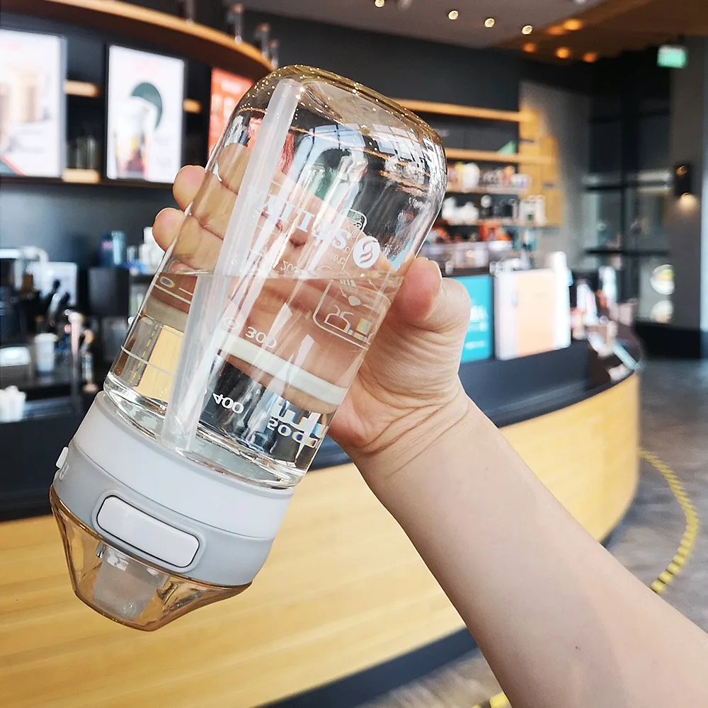 

New Style Large Capacity Outdoor Sports Water Cup Plastic Men And Women Creative Simple Water Bottle 500/650ml