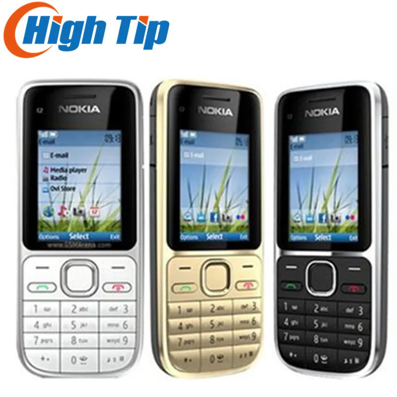 Оригинальный разблокированный мобильный телефон Nokia C2-01 C2 Восстановленный GSM/WCDMA