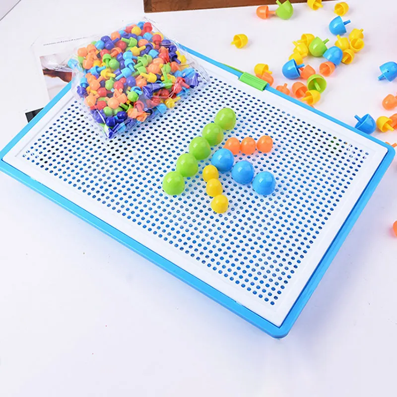 

3D Puzzle Toy Mushroom Nail Puzzle Jigsaw DIY Board Mushroom Nail Educational Toy Kids Handmade Intelligent Puzzle Set Kids Gift