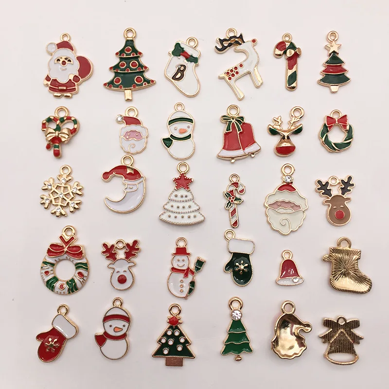 Semitree 10 шт. смешанный стиль Рождественский браслет шармы Санта Клаус ожерелье