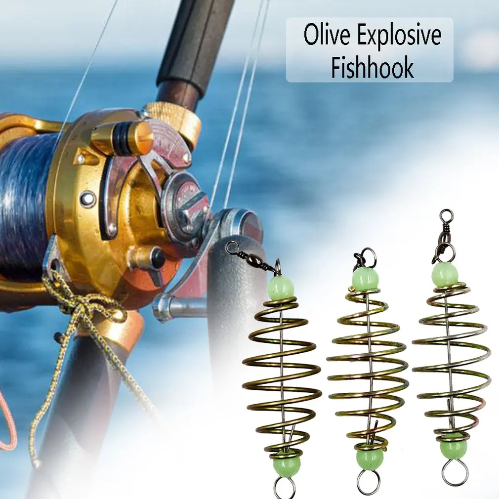Рыболовный крючок с пружиной 1 шт. аксессуары для рыболовных снастей оливкового