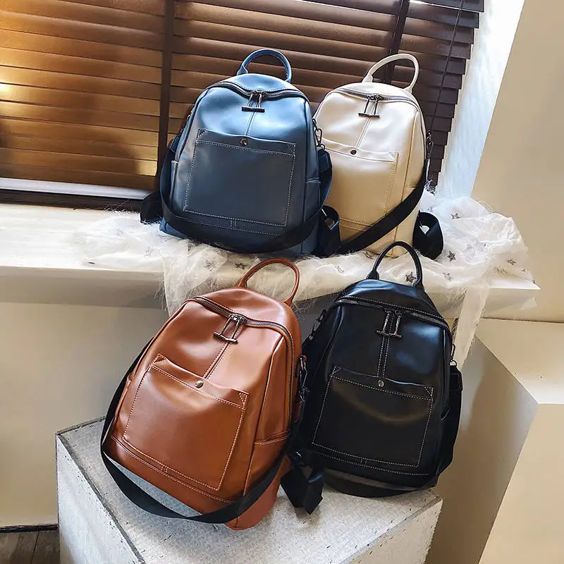 

Women Leather Backpacks High Quality Female Fashion Backpack Travel Shoulder Bag Mochilas Feminina School Bags for Teenage Girl