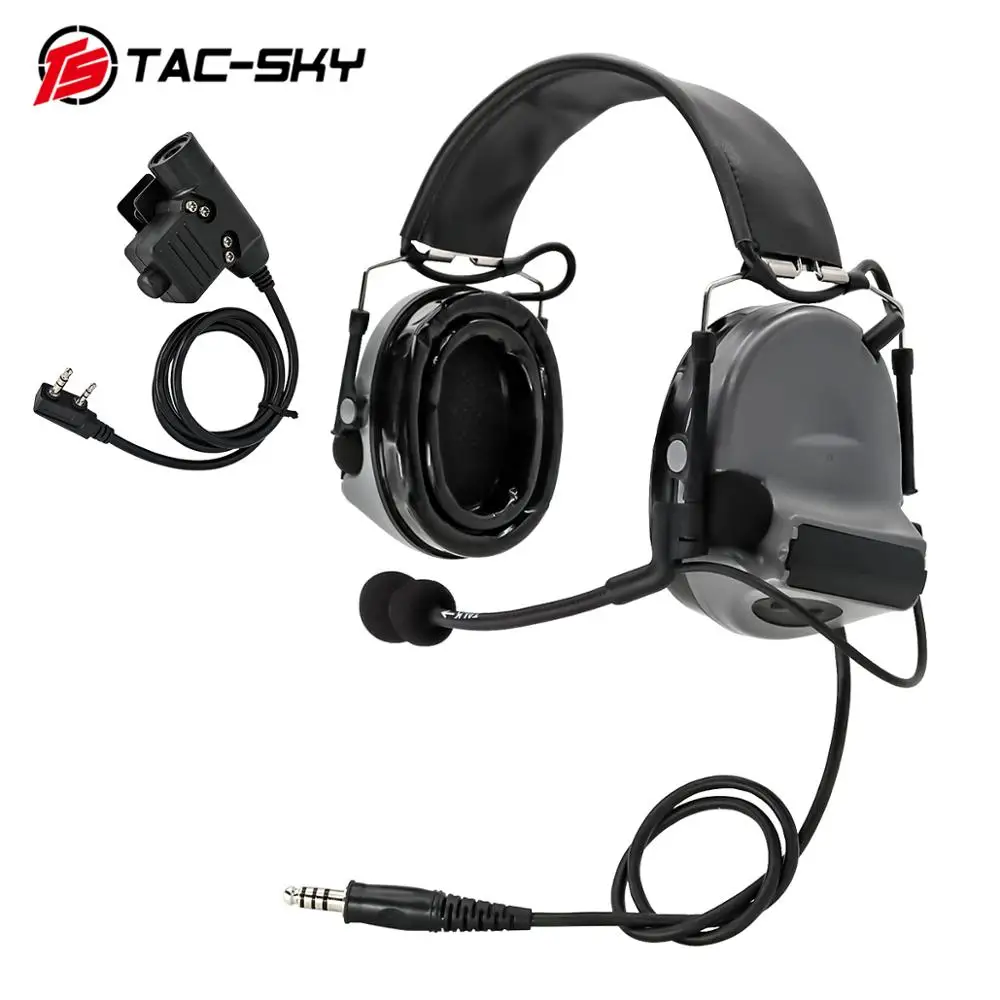 TAC-SKY Tactical Electronic Shooting Headset COMTAC II Noise-Cancelling Pickup Headset And Tactical PTT U94ptt C2 COMTAC HEADSET