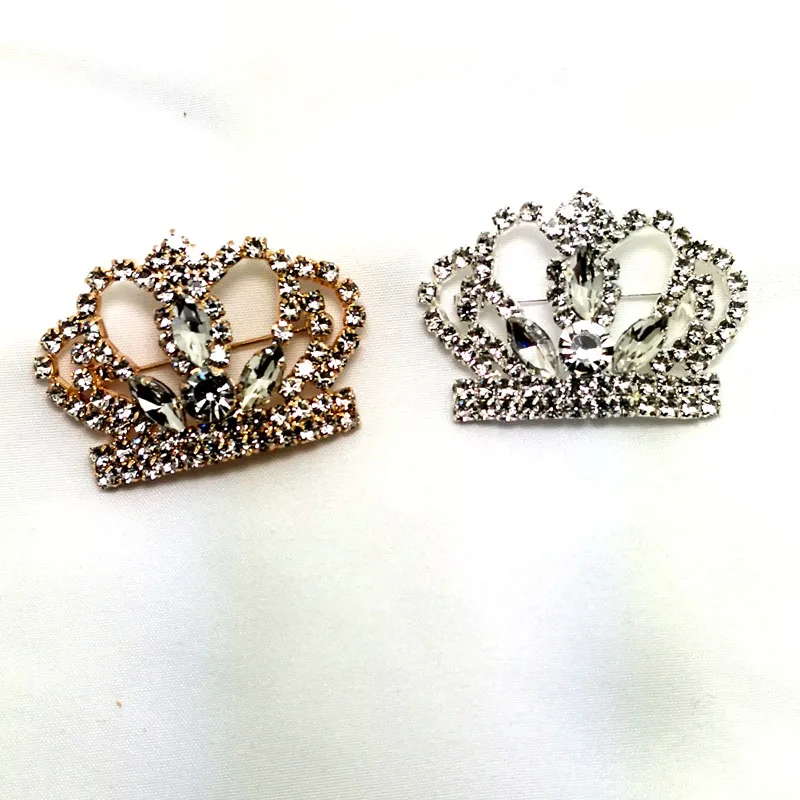 Броши Стразы серебряного цвета с подвеской в виде короны булавка модное