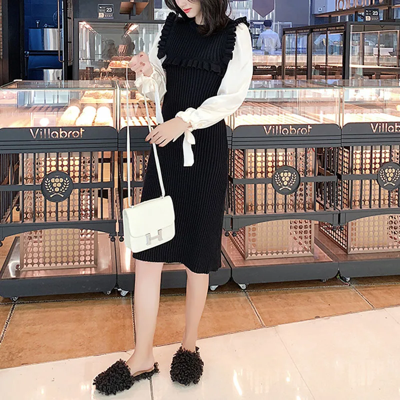 Платье PERHAPS U женское с круглым вырезом трикотажное атласное до колена длинным